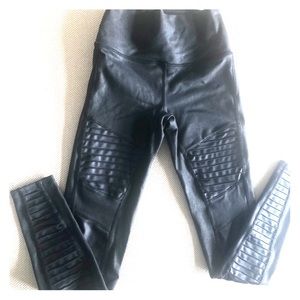 alo Black performance leather leggings